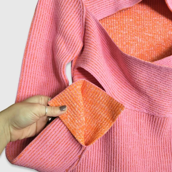 3.1 PHILLIP LIM Double Face Crossbody Sweater Top Pink - Picture 7 of 14